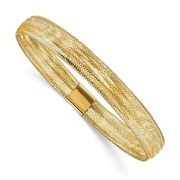 10K Woven Mesh Slip On Bracelet: An Elegant Accessory with Lifetime Guarantee - Picture 4 of 12